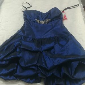 NWT ZumZum Midnight Navy Blue Sweetheart Neckline Short Prom Dress 4/2